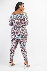 Curveologist- Creme' Leopard 2 piece Jogger Set