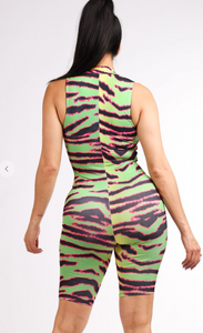 Curveologist- Fierce Zebra Multi-color Romper