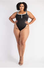 Load image into Gallery viewer, Curveologist: Na&#39;Kisha Half Zipper Tank Bodysuit Jogger
