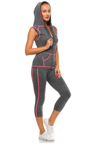 Load image into Gallery viewer, Curveologist- On The Go 2 Piece Zip Up Vest Yoga Set
