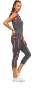 Curveologist- On The Go 2 Piece Zip Up Vest Yoga Set