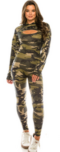 Load image into Gallery viewer, Curveologist- Suited and Booted Camo 2 Piece Hooded Jumpsuit
