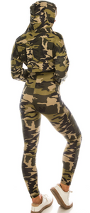 Curveologist- Suited and Booted Camo 2 Piece Hooded Jumpsuit