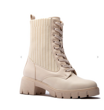 Load image into Gallery viewer, Bone Straight Knit Ribbed Combat Boots
