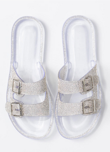 DeeDee Rhinestone Jellies Slides