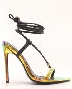 The Black Mermaid Lace-Up Stiletto