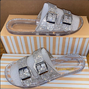 DeeDee Rhinestone Jellies Slides