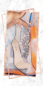 Diamond Princess Rhinestone Block Heel